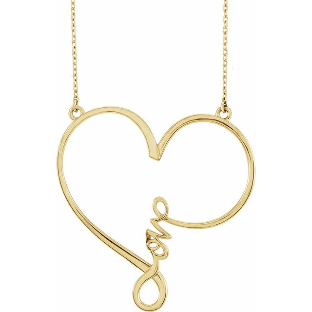 14k Yellow Infinity-inspired 'love' Heart 18' Necklace