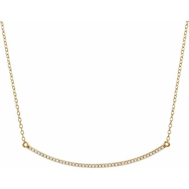 14K Yellow 1/6 CTW Natural Diamond Bar 16-18' Necklace