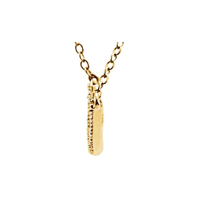 14K Yellow 1/6 CTW Natural Diamond Bar 16-18' Necklace