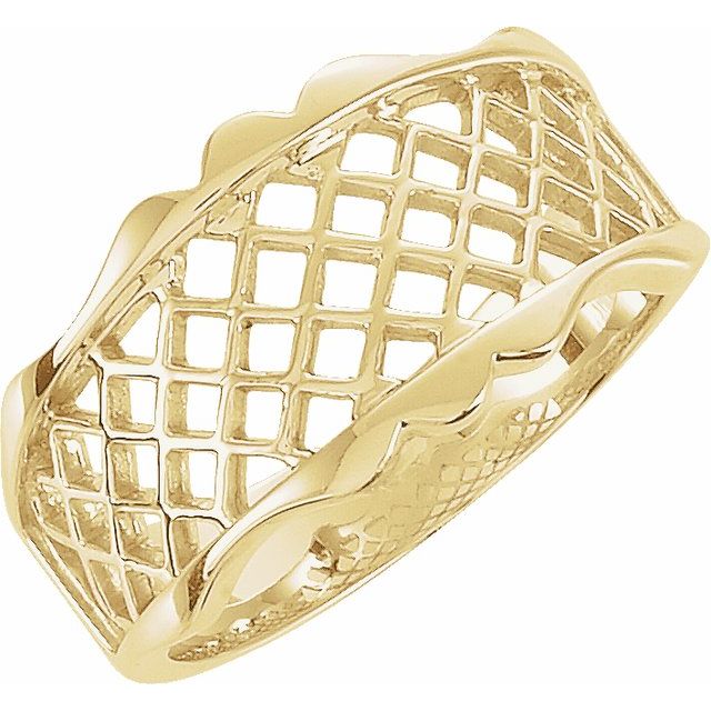 14K Yellow Latticework Ring