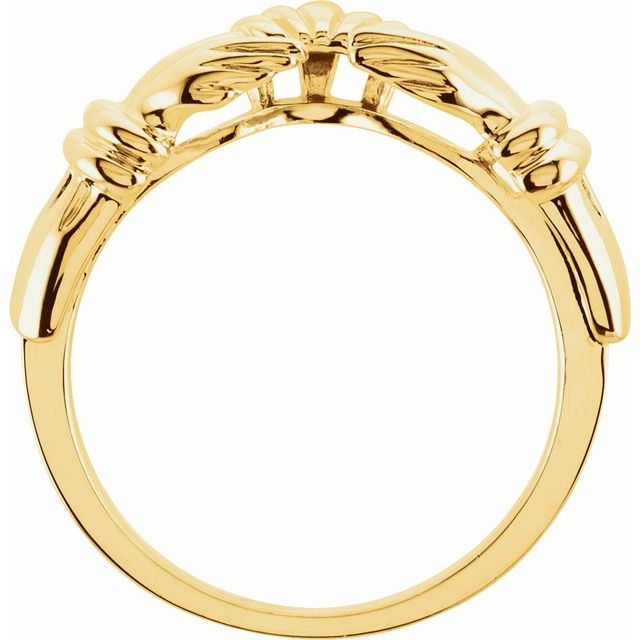 14K Yellow Claddagh Wrap-Style Ring Enhancer