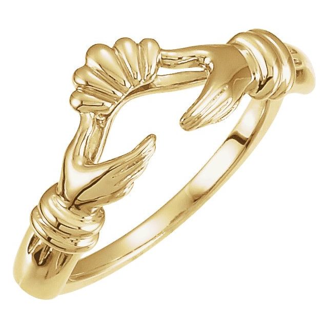 14K Yellow Claddagh Wrap-Style Ring Enhancer