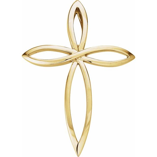 14K Yellow 36.5x26.25 mm Cross Pendant