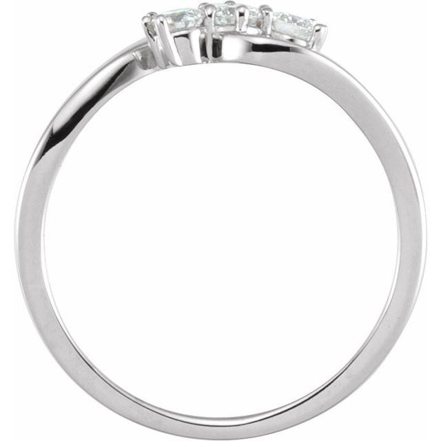 14K White 1/4 CTW Lab-Grown Diamond Three-Stone Ring