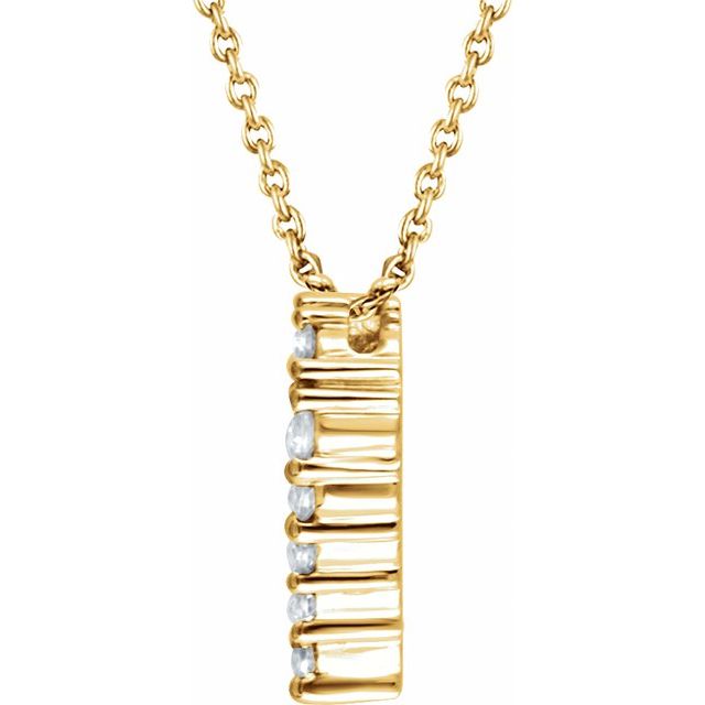 14k Yellow 1/4 Ctw Natural Diamond Heart 18' Necklace