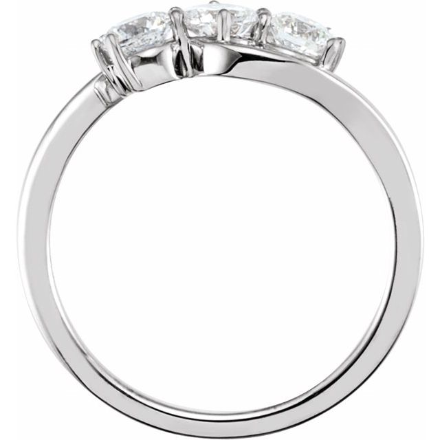 14K White 3/4 CTW Lab-Grown Diamond Three-Stone Ring