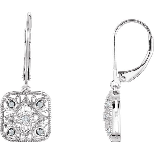Sterling Silver 1/10 CTW Natural Diamond Filigree Earrings
