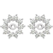 14K White 5/8 CTW Diamond Earring Jackets with 3.7mm ID