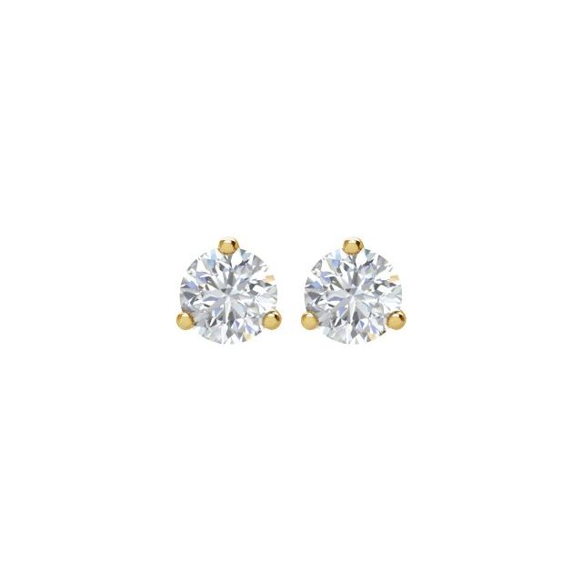 14k Yellow 1 1/2 Ctw Natural Diamond Stud Earrings