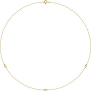 14K Yellow 1/5 CTW Lab-Grown Diamond 3-Station 18' Necklace