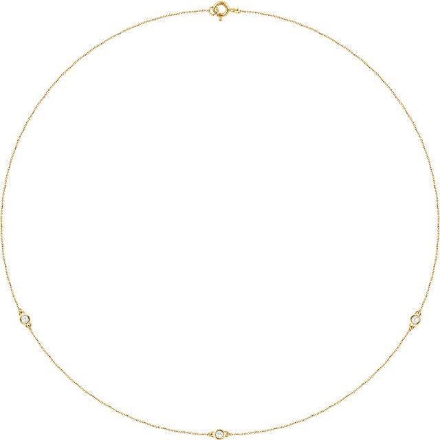 14K Yellow 1/5 CTW Lab-Grown Diamond 3-Station 18' Necklace