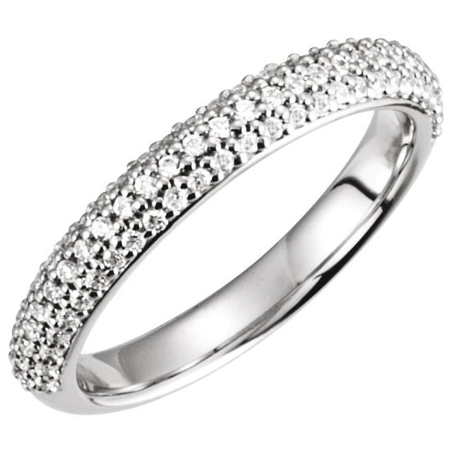 14K White 1/3 CTW Natural Diamond Band