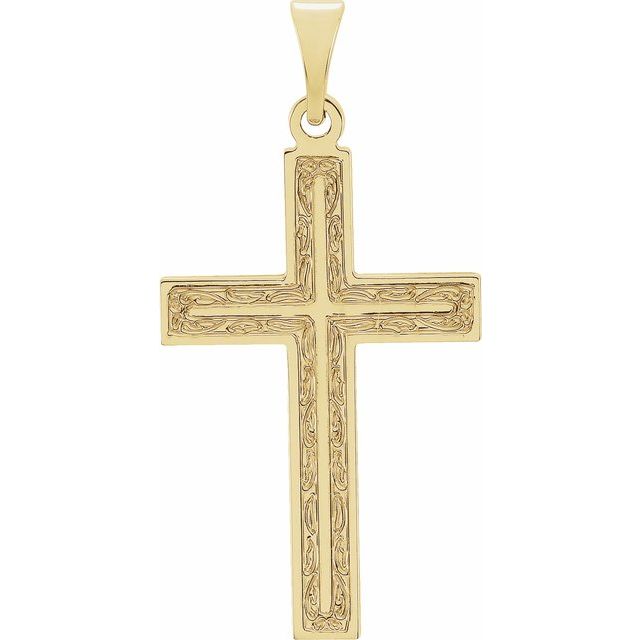 14K Yellow 22x14 mm Cross Pendant