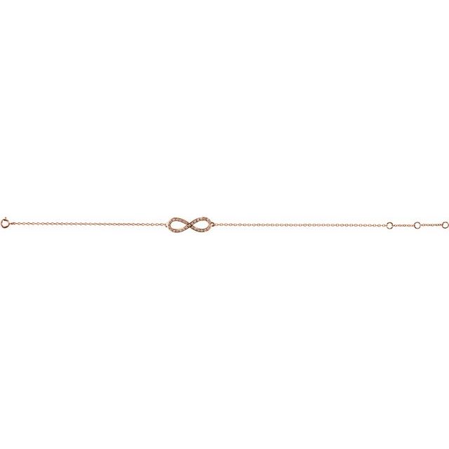 14K Rose 1/6 CTW Natural Diamond Infinity-Inspired 7-8' Bracelet