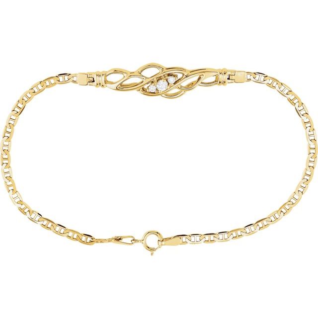14K Yellow 1/8 CTW Natural Diamond 7' Bracelet