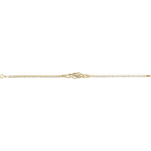 14K Yellow 1/8 CTW Natural Diamond 7' Bracelet