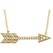 14k Yellow 1/10 Ctw Natural Diamond Arrow 18' Necklace