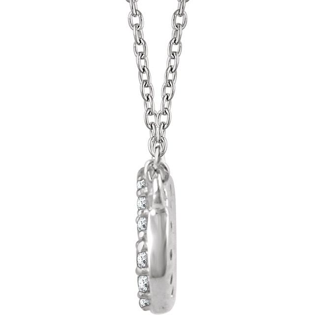 14k White 1/5 Ctw Natural Diamond Cluster 16-18' Necklace