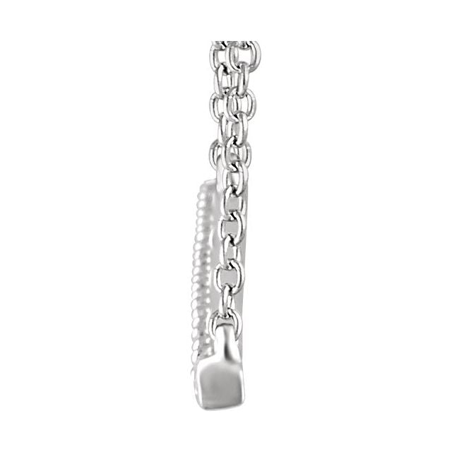 14K White 1/2 CTW Lab-Grown Diamond Bar 16-1' Necklace