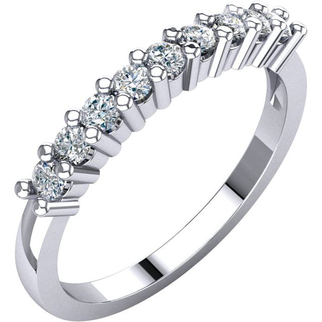 14K White 1/3 CTW Natural Diamond Anniversary Band