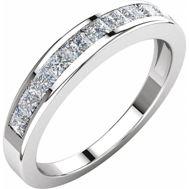 14K White 3/4 CTW Natural Diamond Anniversary Band