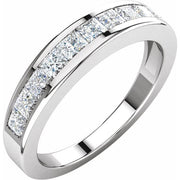 14K White 1 CTW Natural Diamond Anniversary Band Size 7
