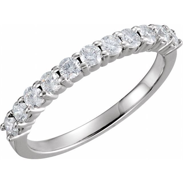14K White 3/4 CTW Natural Diamond Anniversary Band
