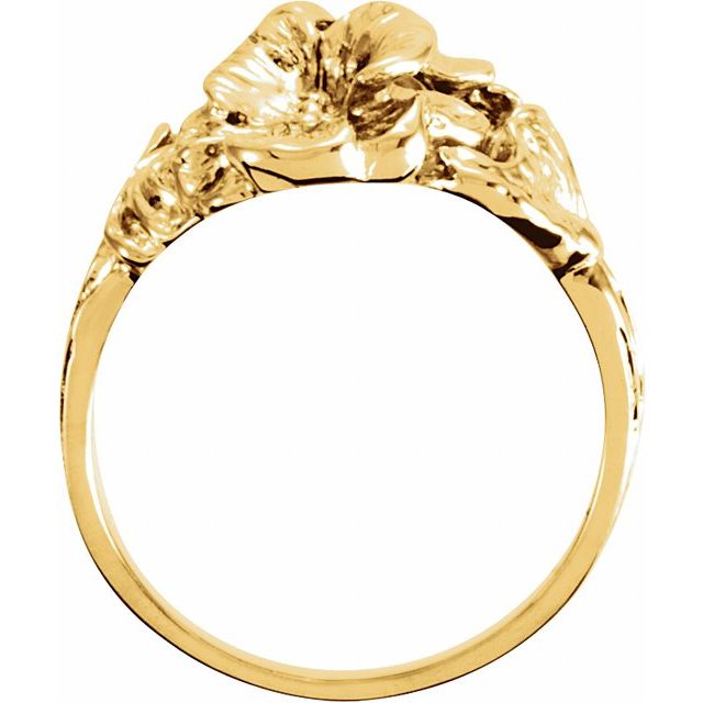 14K Yellow Floral Ring