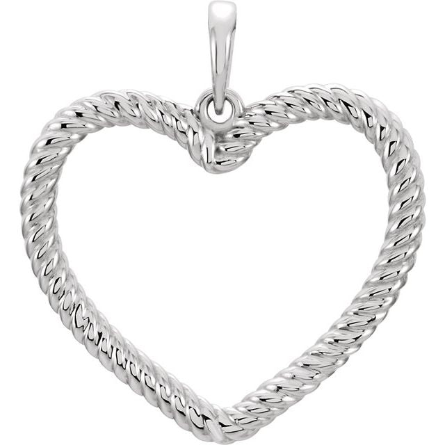 Sterling Silver Rope Heart Pendant