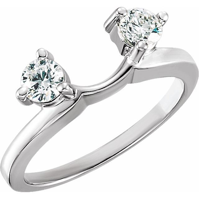 14K White 1/2 CTW Lab Grown Diamond Wrap-Style Ring Enhancer