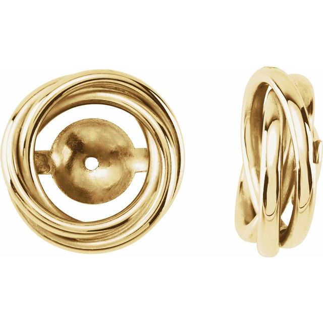 14k Yellow 6.7 Mm Id Earring Jackets