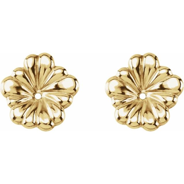 14k Yellow Floral-inspired Earring Jackets