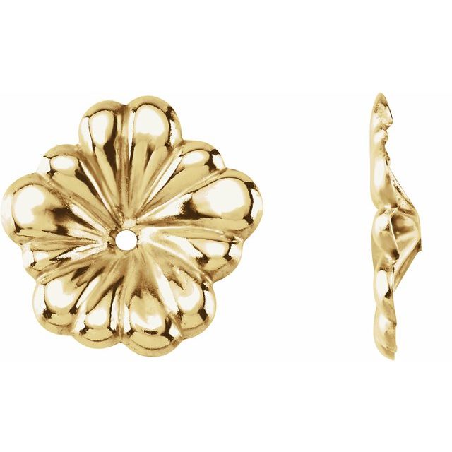 14k Yellow Floral-inspired Earring Jackets