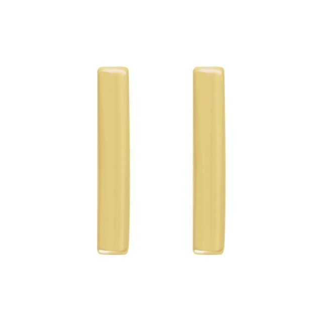 14k Yellow Vertical Bar Earrings