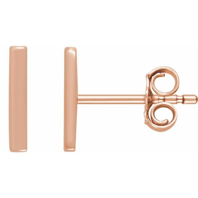 14k Rose Vertical Bar Earrings