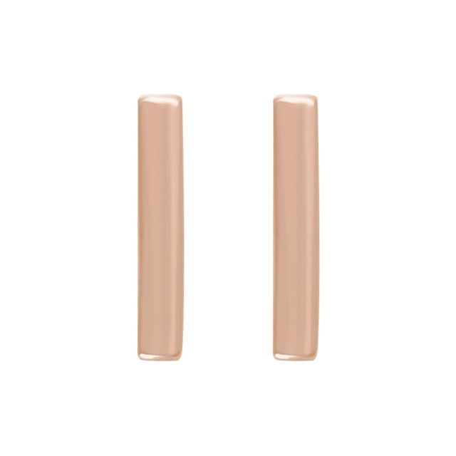 14k Rose Vertical Bar Earrings