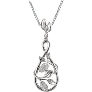 14K White 1/10 CTW Natural Diamond Floral 18' Necklace