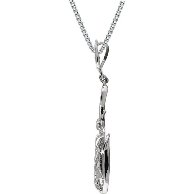 14K White 1/10 CTW Natural Diamond Floral 18' Necklace
