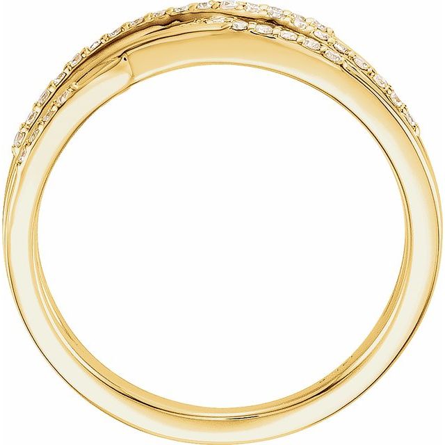 14k Yellow 1/5 Ctw Natural Diamond Criss-cross Ring