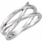 14k White Criss-cross Ring