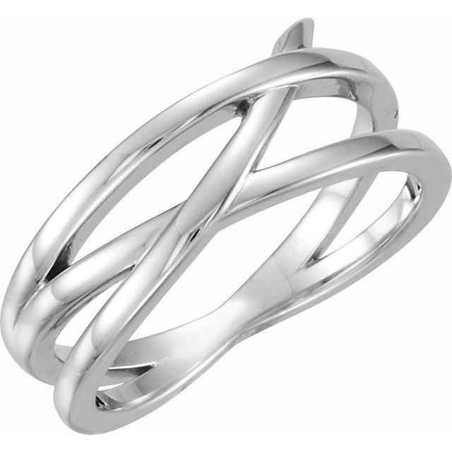 14k White Criss-cross Ring