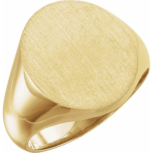 14K Yellow Oval Signet Ring