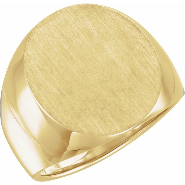 14K Yellow Oval Signet Ring
