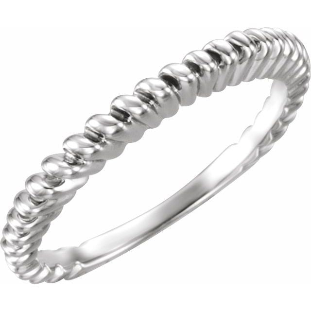 14K White 2 mm Twisted Rope Band