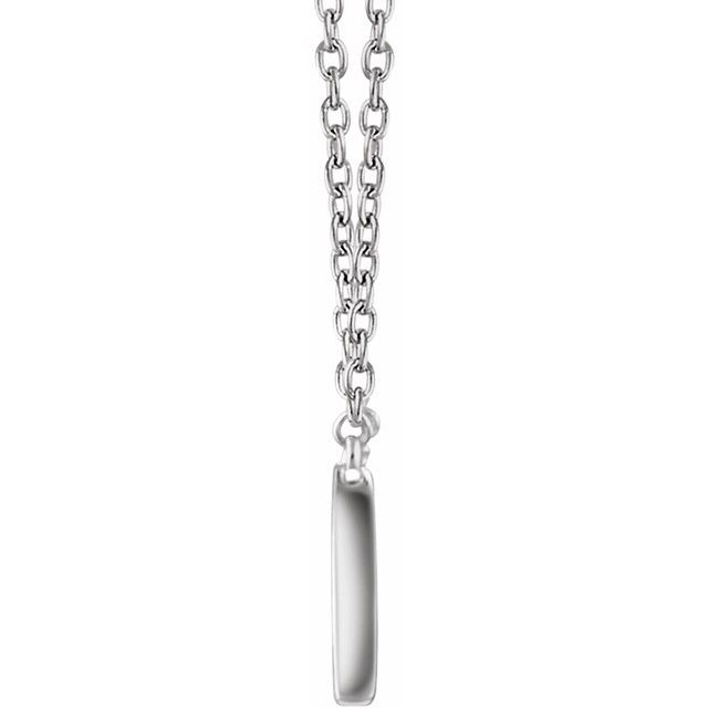 14k White Rectangle 16-18' Necklace