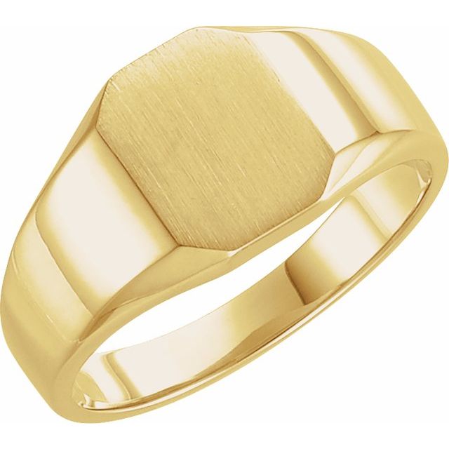 14K Yellow 9x7 mm Octagon Signet Ring