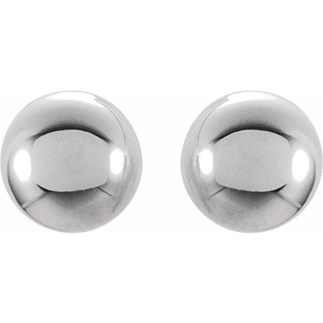 14k White 4 Mm Ball Stud Earrings