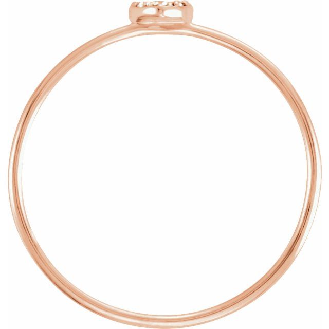 14k Rose .03 Ctw Natural Diamond Petite Heart Cluster Ring