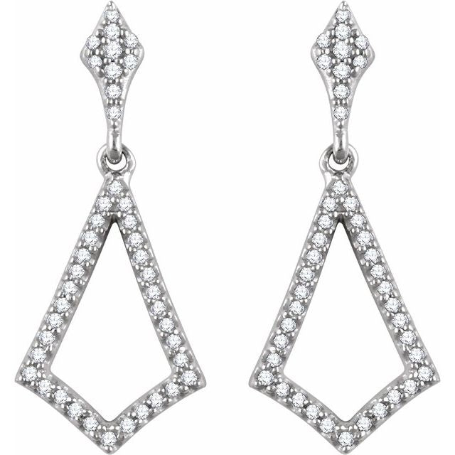 14k White 1/4 Ctw Natural Diamond Earrings