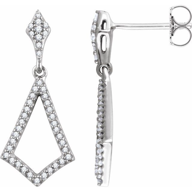 14k White 1/4 Ctw Natural Diamond Earrings
